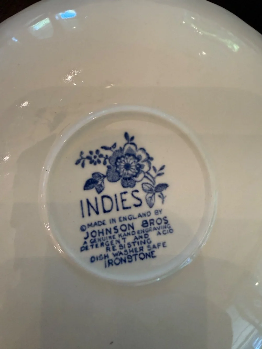 Four vintage Johnson Bros plates